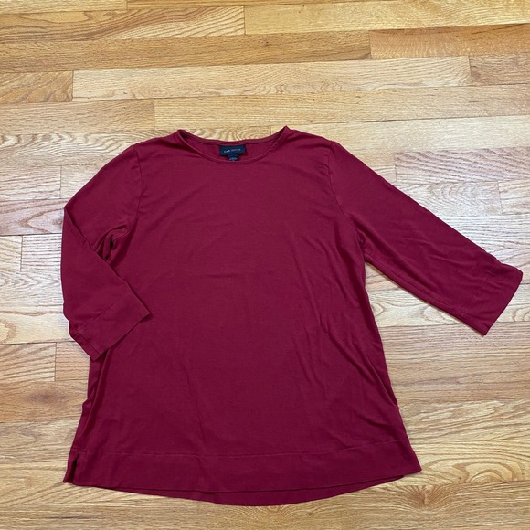 J.Jill Tops - J.Jill Wearever Top Womens XS‎ 3/4 Sleeve Burgundy Dark Academia Casual